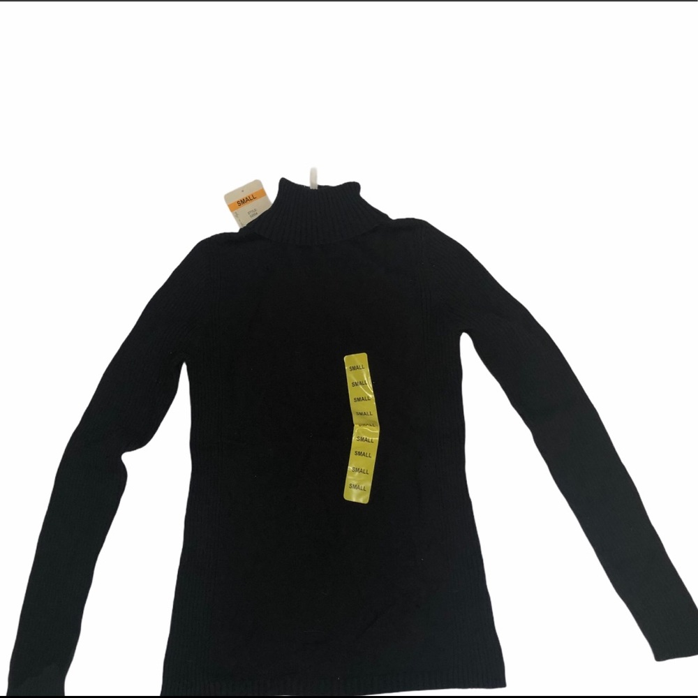 Leo And Nicole Turtleneck Sweater - Ribbed - Black